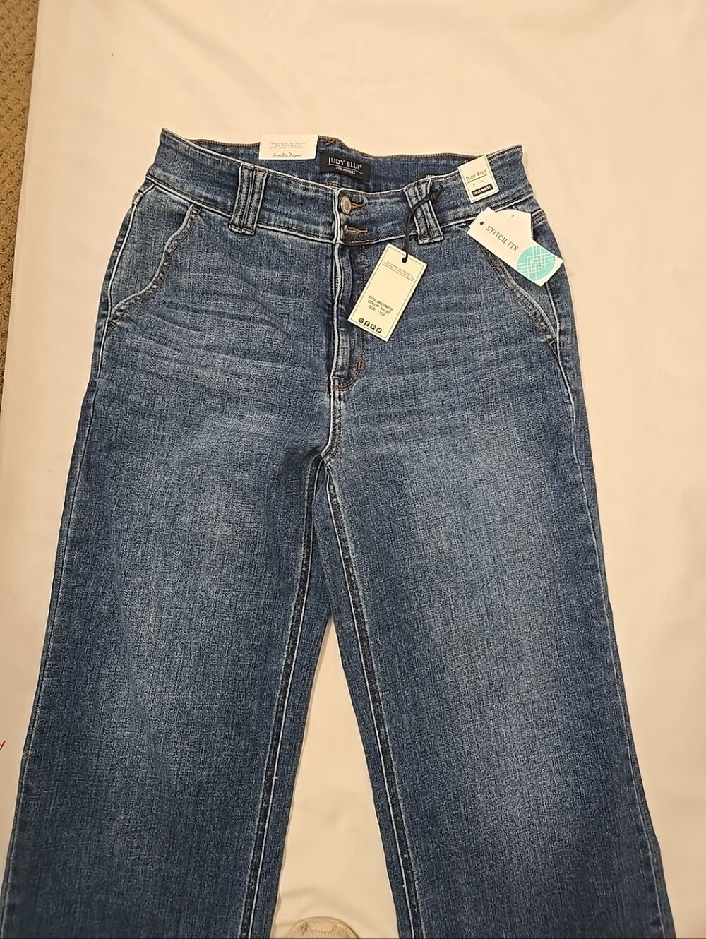 Judy Blue Denim Straight Leg Jeans in Medium Blue Wash - Picture 8 of 9
